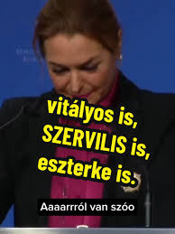 Vitályos Eszter a kormányinfón