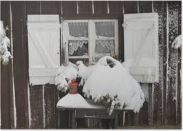 Der winter ist sehr schneearm. Garten Hutte Im Winter Fenster Poster Pixers We Live To Change