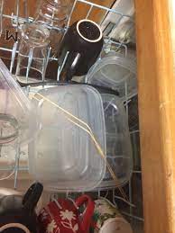 Use Rubber Bands To Prevent Tupperware From Flipping Over In The Dishwasher Rubber Band May Break During Heated Dry Cycle But It Has Served It S Job By The