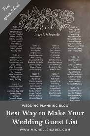 Kids of family and friends. Best Way To Make A Wedding Guest List Spreadsheet Included Michelle Isabel Co