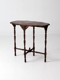 An Antique Accent Table The Wood Occasional Table Features Turned Legs And A Decoratively Carved Apron Wood Accent Table How To Antique Wood Small End Tables