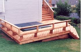 Our contractor has removed drywall (stairs to basements) and installed stair railings without any issues with inspectors, but we weren't so lucky. A Deck With A Hot Tub On A Slope See Design Layout Tips
