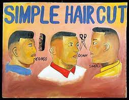 Oil On Plywood Kenya C 1990 S Coiffeur Afrique Coiffure