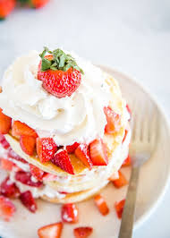If mixture seems too thin to spoon onto baking sheet, add another tablespoon of pancake mix. Strawberry Shortcake Pancakes Dinners Dishes Desserts