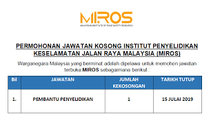 Pusat keselamatan jalan raya asean. Jawatan Kosong Institut Penyelidikan Keselamatan Jalan Raya Miros Malaysia Kerjaya