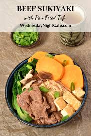 Beef Sukiyaki With Pan Fried Tofu Fried Tofu Beef Pan Fried Tofu