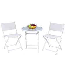 Round table tops with pedestal bases easily fit on balconies and patios for alfresco dining, afternoon coffee and drinks with a friend. Giantex 3 Pcs Folding Bistro Table Chairs Set Garden Backyard Patio Outdoor Furniture Red Bistro Sets Patio Furniture Sets Svanimal Com