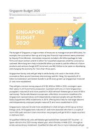 How much will i get? Singapore Budget 2020 By Amrish Pal Issuu