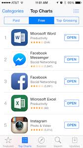 microsoft office suite apps are ruling the apple app store