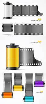 Camera Film Roll Cartrige Set Vector Film Roll Film Concept Camera Roll Film