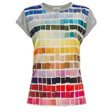 Womens Grey Colour Chart Print T Shirt