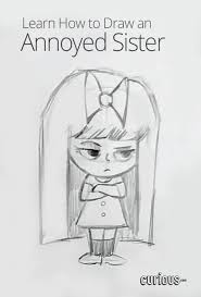 How To Draw An Annoyed Sister Drawings Drawing Expressions Cute Drawings