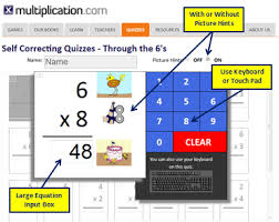 multiplication self corrected quizzes with quiz navigator