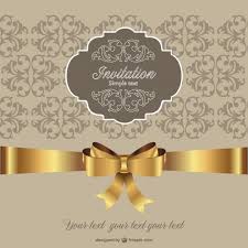 Descarga Gratis Invitacion Con Cinta Dorada De Estilo Retro Convites Vintage Fundo Para Convite Convite