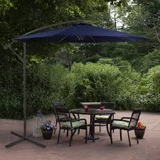 This patio umbrella include push button tilt/crank. 10ft Offset Outdoor Patio Umbrella With Hand Crank Navy Blue Walmart Canada