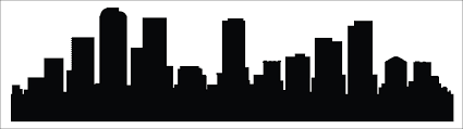 Black And White Denver Skyline Silhouette Denver Skyline Decal Denver Skyline Denver Colorado Skyline Denver