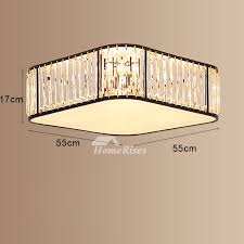 Square Ceiling Light Fixture Flush Mount Crystal Contemporary Drop Install Bedroom New Led Kitchen