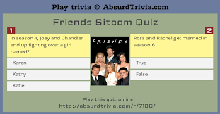 Sitcoms are certainly a guilty pleasure for many people. Friends Sitcom Quiz