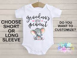 Download Grandma S Little Peanut Onesie Cute Baby Onesie Little Etsy Elephant Onesie Girl Onesies Onesies