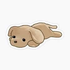 get my art printed on awesome products support me at redbubble rbandme https www redbubble com i sticker sleepy puppy ani puppies animal stickers stickers