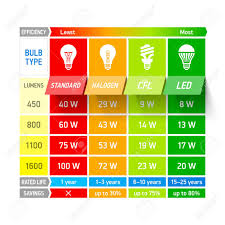 Light Bulb Comparison Chart Infographic