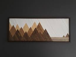 Rustic Mountain Wall Art Wood Sculpture Wood Wall Art Landscape Abstract Art Rustic Decor Wooden Wood Wall Art Diy Wood Wall Art Decor Mountain Wood Art
