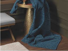 Design Port Cotton Chenille Denzel Petrol Blue Throw