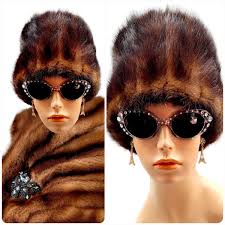 Mink Fur Vintage Hats for Women for sale