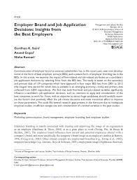 Pros & cons are excerpts from user reviews. Pdf Employer Brand And Job Application Decisions Insights From The Best Employers