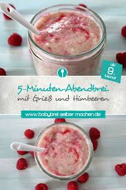 Griessbrei Mit Himbeeren Fur Babys Rezept Fur Abendbrei Abendbrei Baby Rezepte Babybrei Rezepte
