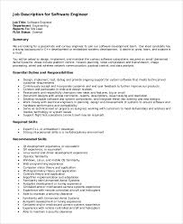 Free 9 Sample Software Engineer Job Description Templates In Pdf Word