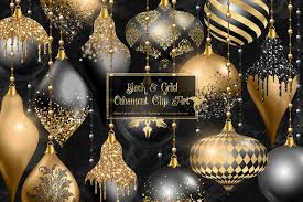 30pcs christmas balls ornaments,60mm gold&white painted shatterproof festive wedding hanging ornaments christmas tree decoration 4.3 out of 5 stars 162 $19.99 $ 19. Black And Gold Christmas Ornaments Clipart 1153146 Illustrations Design Bundles