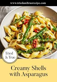 Creamy Shells With Asparagus Tried True Recipes Recipe In 2020 Pasta Side Dishes Shell Pasta Recipes Small Shell Pasta Recipe