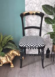 Vintage Victorian Balloon Back Wooden Chair With Gold Dripped Frame And Chevron Pattern Fabric Statement Chair O Wooden Chair Upcycle Chair Wooden Chair Redo