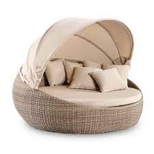 Tangkula patio furniture outdoor lawn backyard poolside garden round with retractable canopy wicker rattan 74. Large Newport Wicker Tahiti Day Bed With Adjustable Sun Canopy Kimberly