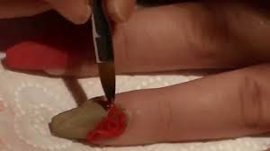 Quick & easy to get these black gold acrylic nails at. Acrylic Nails Red And Gold Youtube