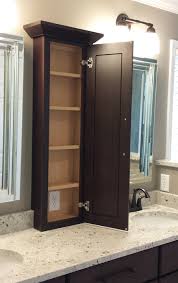 The standard depth of a bathroom countertop is 21 inches, and it's measured from the front of the cabinet door or drawer to the back. Renovating A Master Bath Out Of The 80s Popham Construction