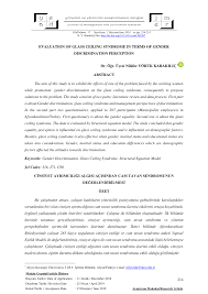 Pdf Evaluation Of Glass Ceiling Syndrome In Terms Of Gender Discrimination Perception