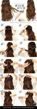 Hair bow tutorial | easy hairstyles for long hair. Hair Bow Tutorial Hairstyle Half Updo For Medium Long Hair