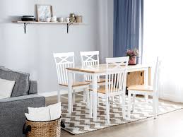 There's no denying the charm of this minimalist swedish cottage. Modern Extending Table White Wood Drop Leaf Rustic Kitchen Dining Room Louisiana 4260586355512 Ebay