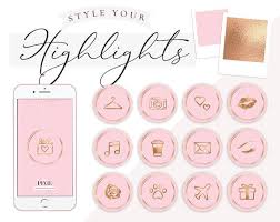 Hot Pink And Gold Instagram Story Highlight Icons Instagram Etsy Instagram Story Pink Instagram Instagram Highlight Icons