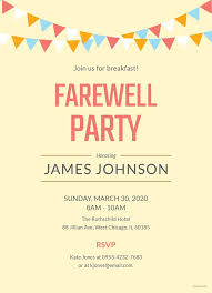 Free Farewell Breakfast Party Invitation Template Word Doc Psd Indesign Apple Mac Pages Publisher