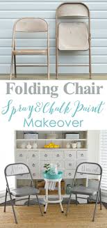 Spray And Chalk Paint Folding Chair Makeover Painted Folding Chairs Folding Chair Makeover Metal Folding Chairs