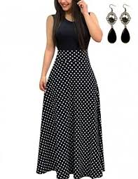 Buffalo sommerkleider lang elegant test 2020 die top 7 im vergleich! Uuaisso Sommerkleid Damen Lang Mit Blute Drucken Lang High Waist Elastische Strandkleider Maxikleider Ohne Arm Wellenpunkt Xl Dessus De