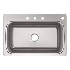 Kohler kitchen sinks kohler fireclay decorative kitchen sinks. Kohler K 20060 4 Na Verse 33 X 22 Drop In Single Bowl Kitchen Sink With Four Faucet Holes Stainless Steel 33x22 Kitchenfaucets Com