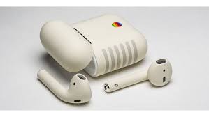 Apple Airpods Pro Black Edition Airpods Retro Brings The Classic Macintosh To Your Wireless Apple Earphones Designtaxi Com Apple Earphones Apple Cases New Gadgets