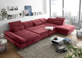 Details Zu Couch Melfi R Sofa Schlafcouch Wohnlandschaft Schlaffunktion Berry Rot U Form