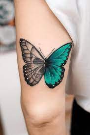 Half Colored Butterfly Tattoo With Skull Half Colored Butterfly Tattoo Half Colored B Skull Butterfly Tattoo Butterfly Tattoo Butterfly Tattoo Designs