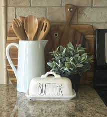 Farmhouse Style Kitchen Counter Decor Rae Dunn Pottery Butter Dish Modern Farmhouse Kitchen Counter Decor Farmhouse Kitchen Decor Farmhouse Style Kitchen