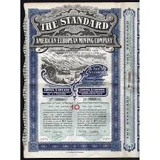 The Standard American European Mining Company Mining Company Vintage Typography Company